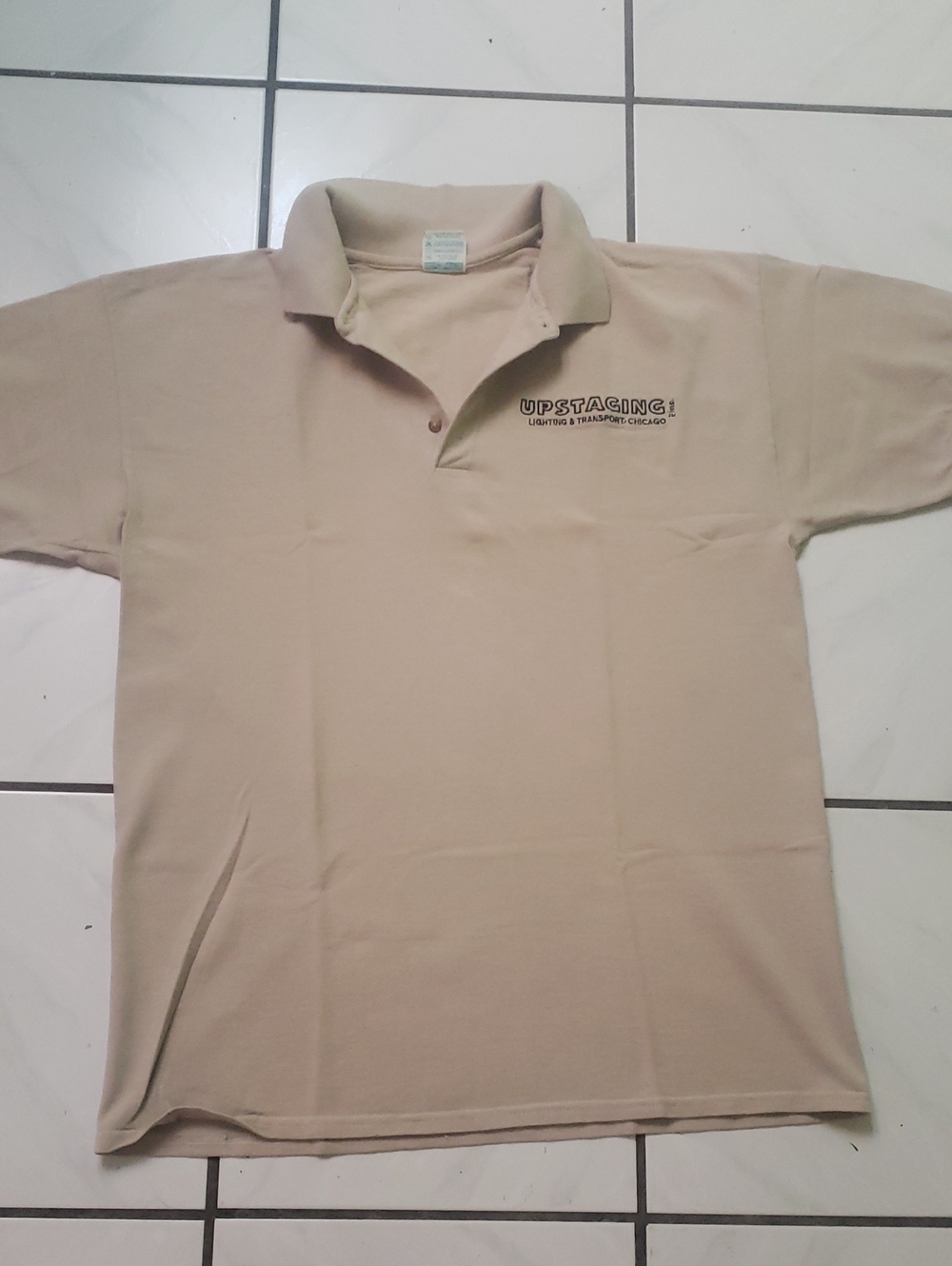 Like new old skool beige polo shirt with embroidered logo